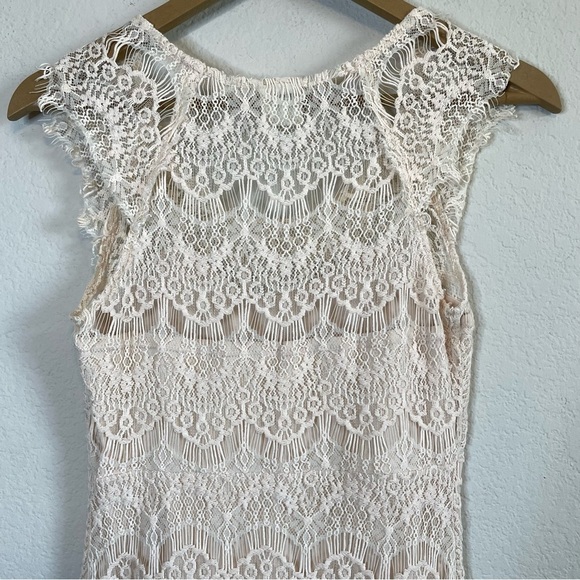 Free People Intimately Free Peek A Boo Lace Overlay Dress Cream Ivory Size XS - Picture 7 of 11
